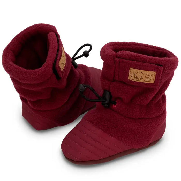 Maroon Stay Put Cozy Booties