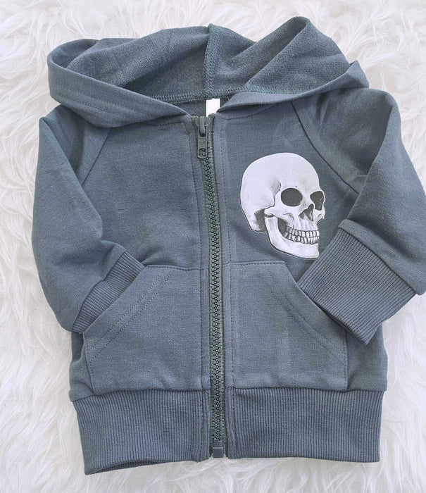 Skull Dark Slate Hooded Jacket