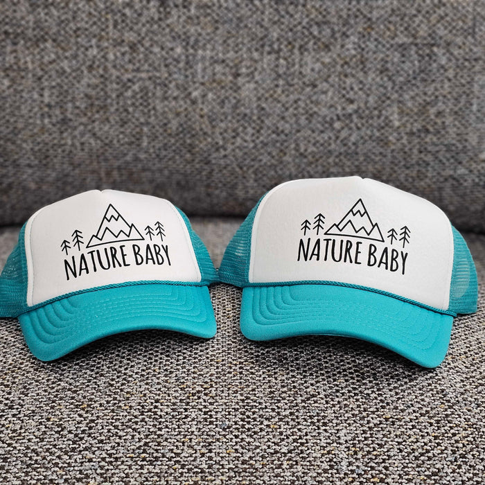 'Nature Baby' Teal & White Trucker Hat