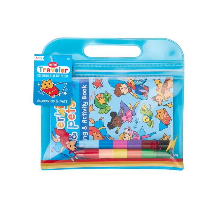 Superkids & Pets Mini Traveler Coloring & Activity Kit