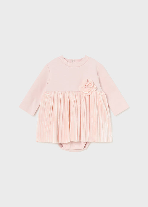 Blush Pleated Onesie Dress