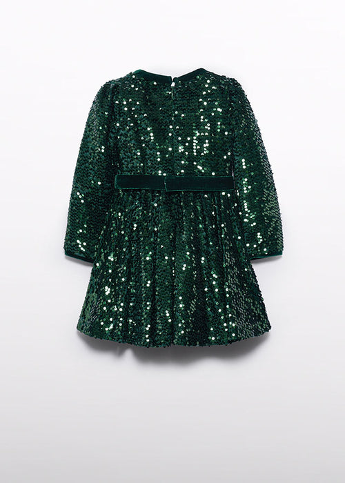 Green Sequin Velvet Formal Dress