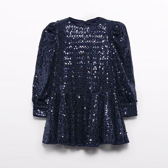 Navy Sequins Formal Dress