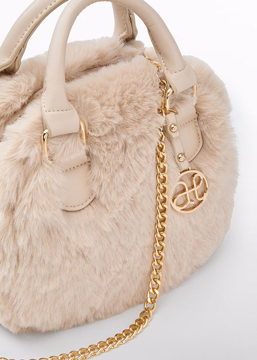 Champagne Faux-Fur Handbag