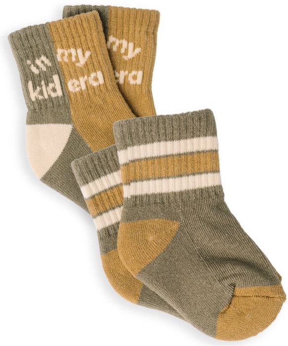 Kid Era & Retro Stripe Half Crew Socks