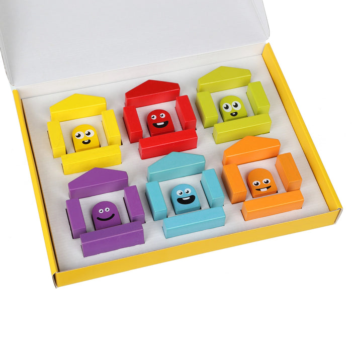 Colorful Houses Wooden Blocks Set