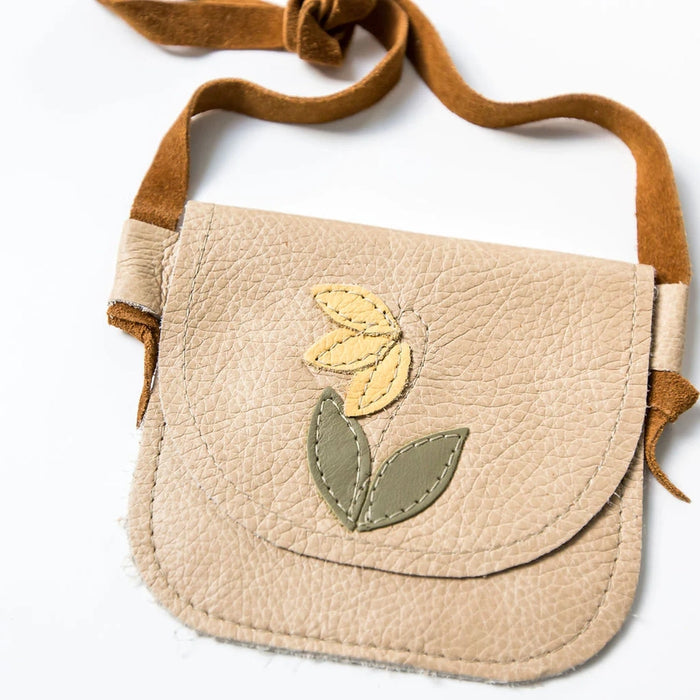 Yellowbell on Barley Leather Purse