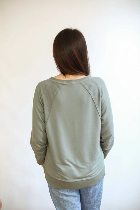 Sage Free Flowing Long Sleeve Nursing Top