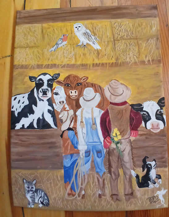 Farm Hands One Of Kind Painting