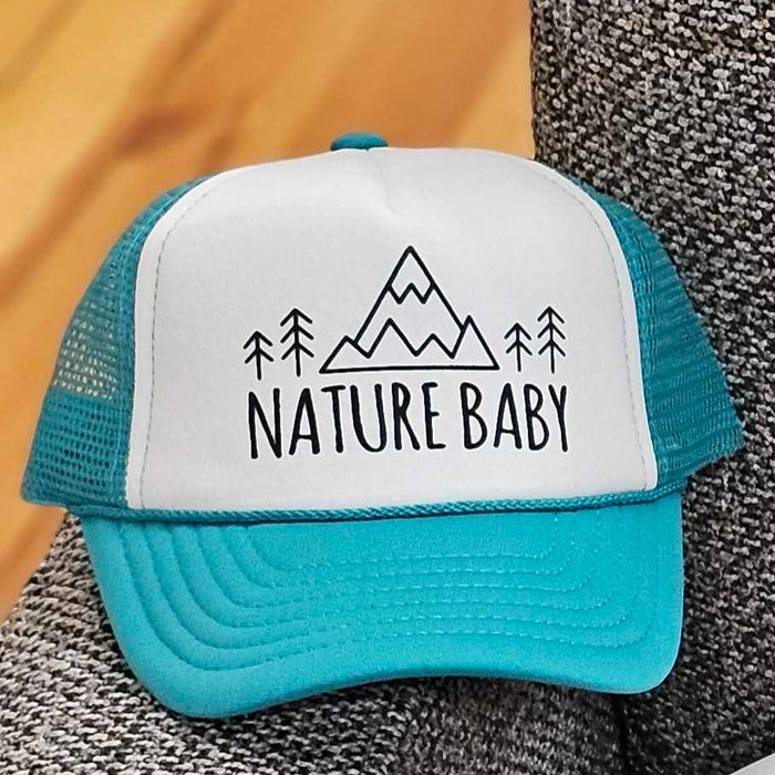 'Nature Baby' Teal & White Trucker Hat