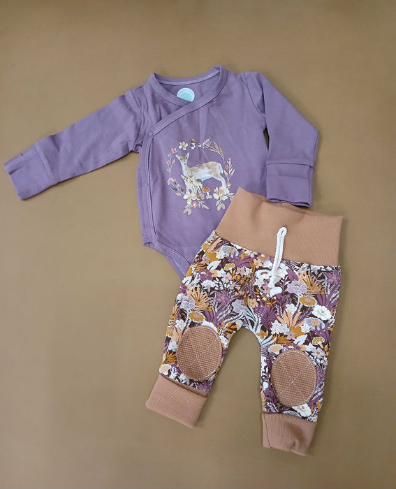 Lavender Bodysuit & Autumn Bouquet Joggers