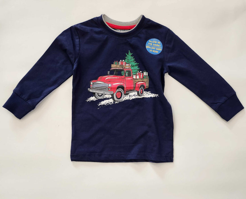 Navy Vintage Truck with Tree Long Sleeve Top