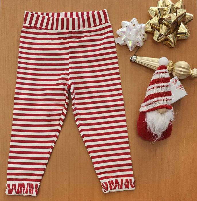 Red Striped Basic Leggings