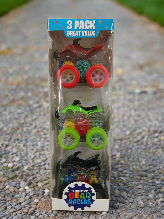 3 pack Light Up Gear Racers cARS