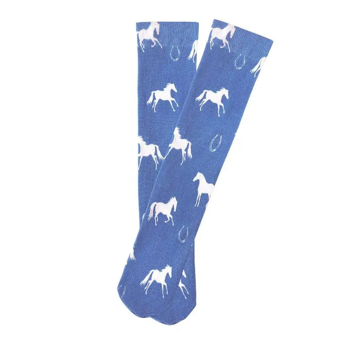 Lila Horses and Horseshoes Socks