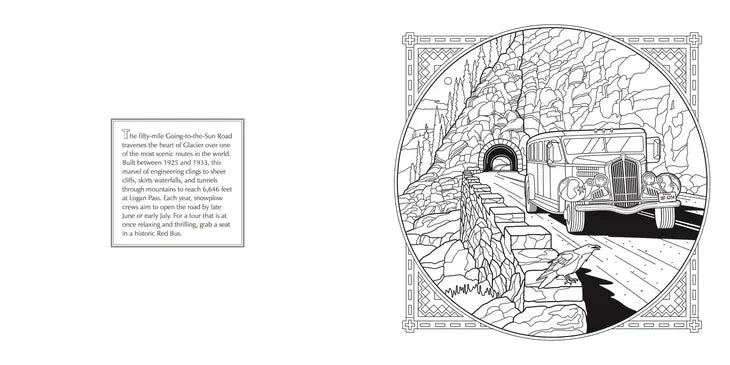 Glacier National Park Adult Coloring Book