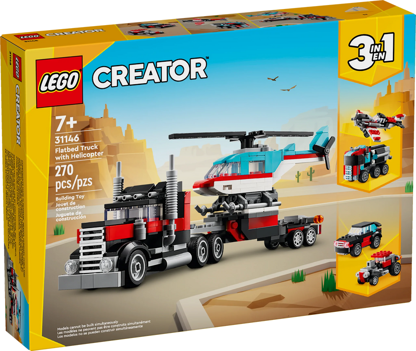 Flatbed Truck with Helicopter LEGO CREATOR Set