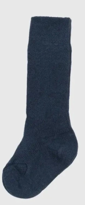 Navy Organic Wool & Cotton Knee High Socks