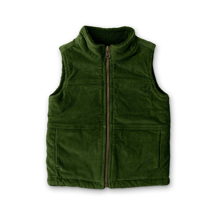 Spruce Sherpa & Corduroy Reversible Kids Vest