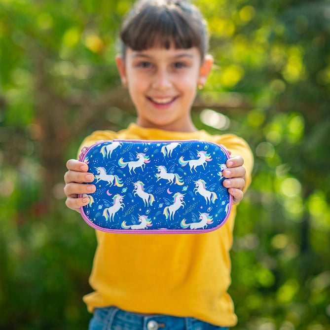 Blue Unicorns Pencil Case Storage