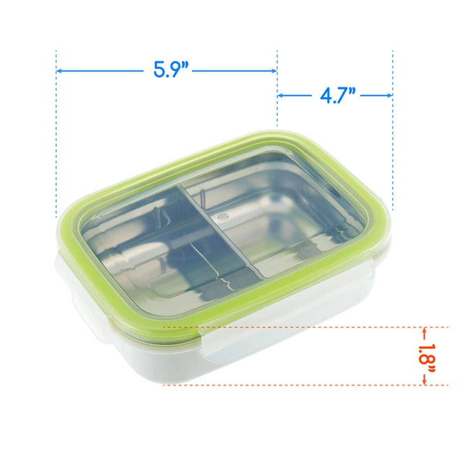 Stainless Steel Divided Snack Bento with Leakproof Lid