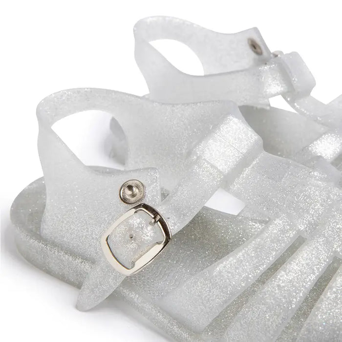 Silver Glitter It's A Sign Waterproof Sandals