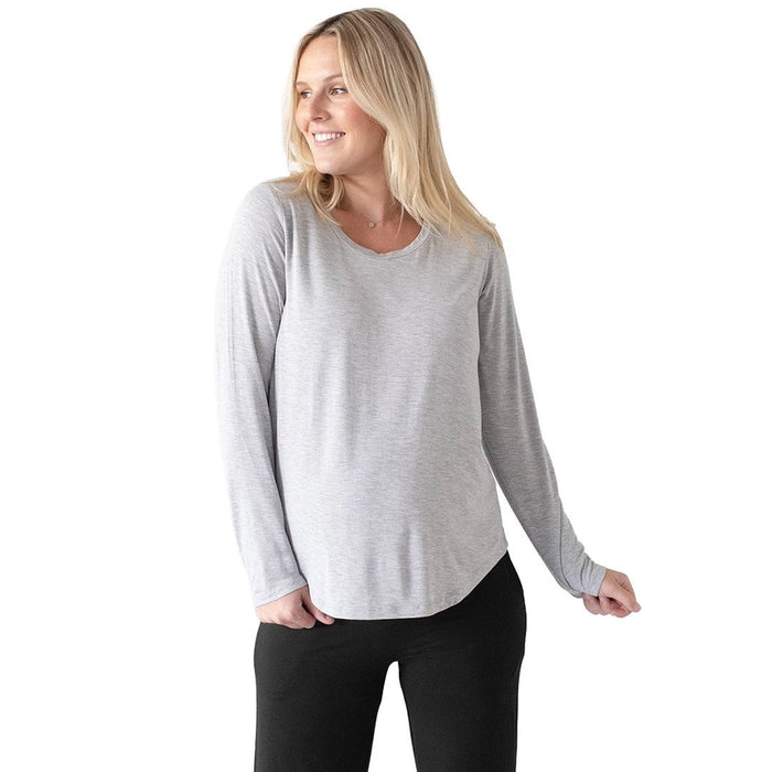 Heather Grey Bamboo Nursing & Maternity Long Sleeve T-Shirt