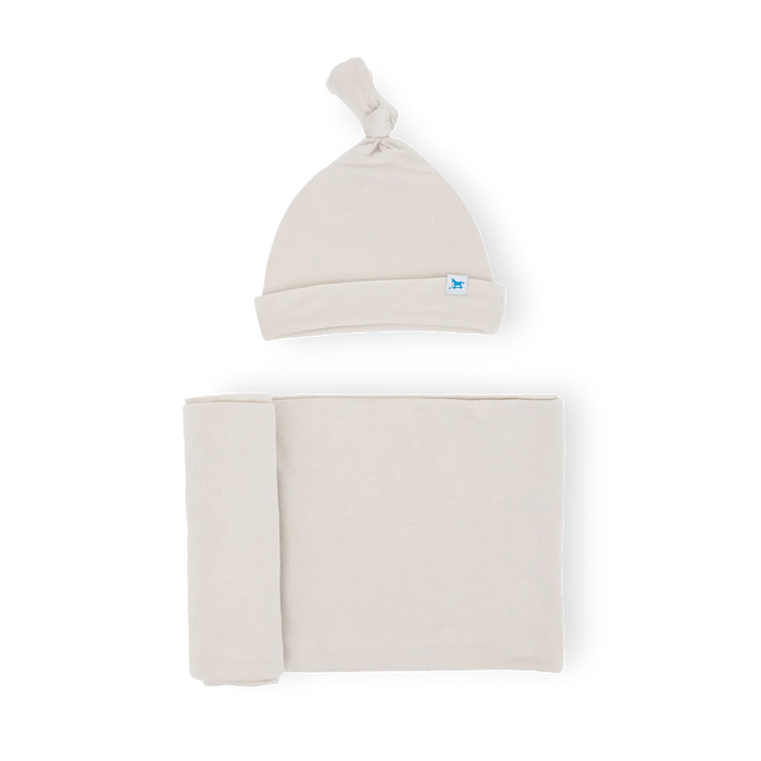 Pebble Stretch Knit Swaddle & Hat Set