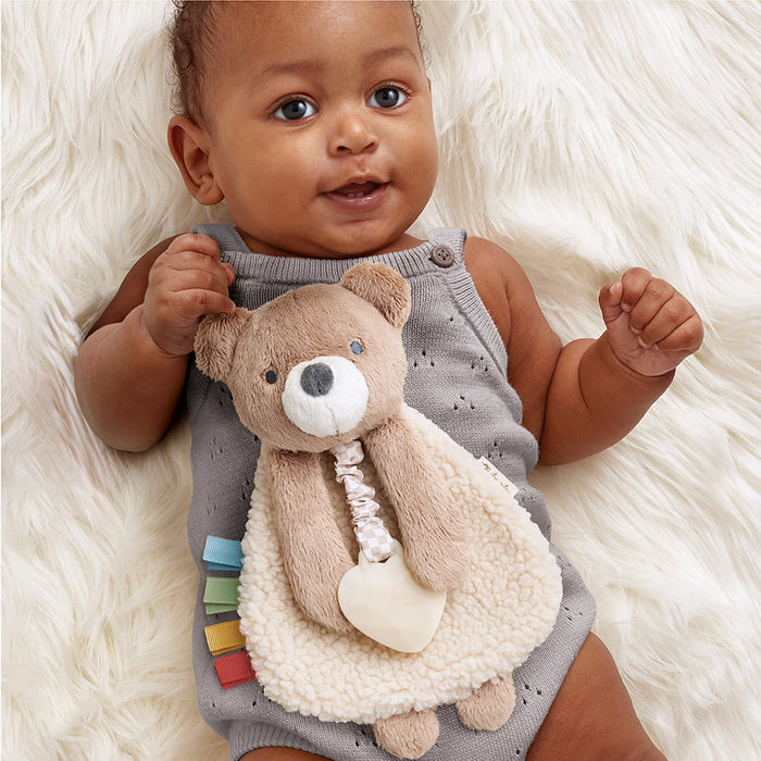 Theo the Bear Itzy Lovey Plush with Teether Toy