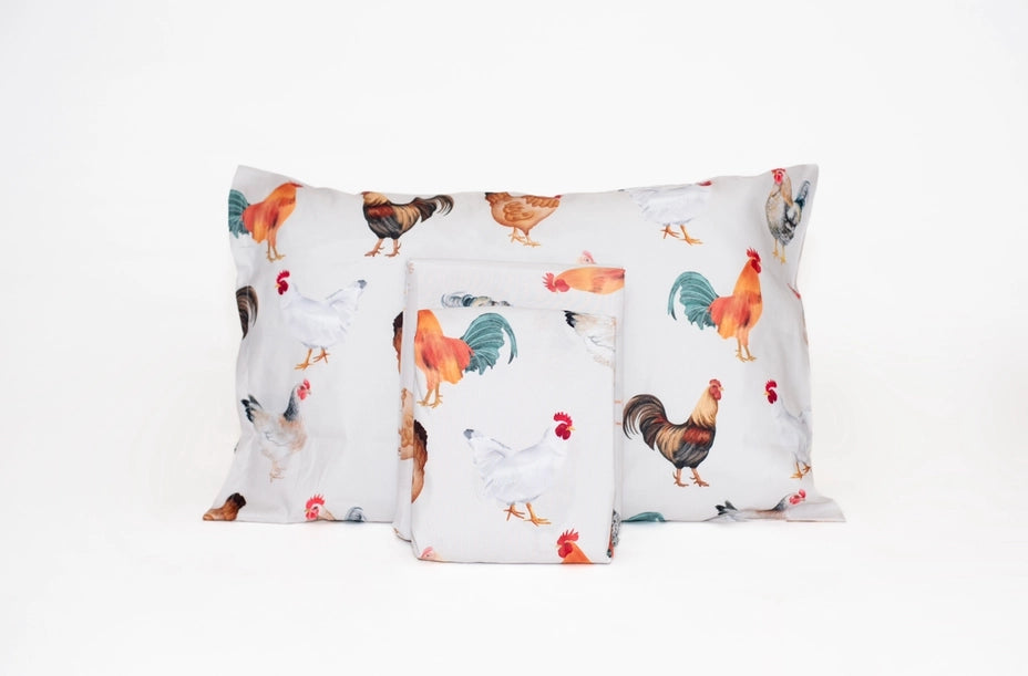 Chicken 3-Piece Twin Sheet Set