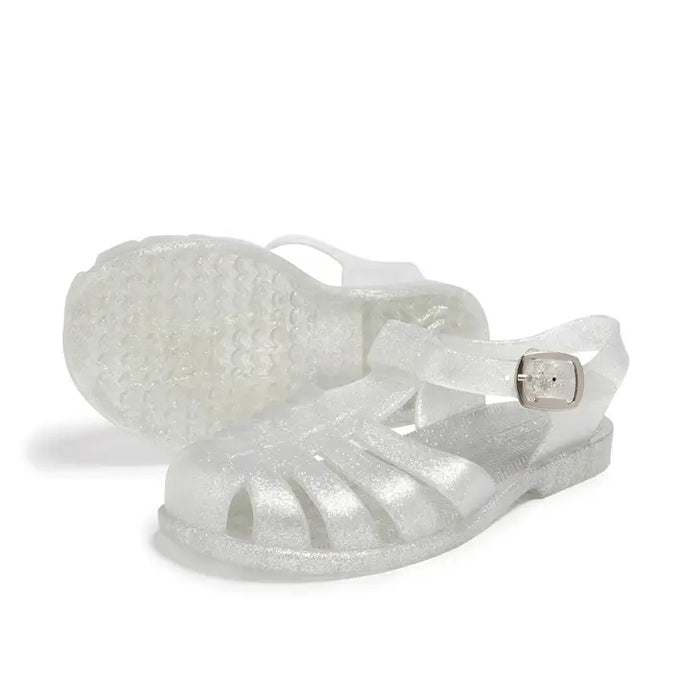 Silver Glitter It's A Sign Waterproof Sandals