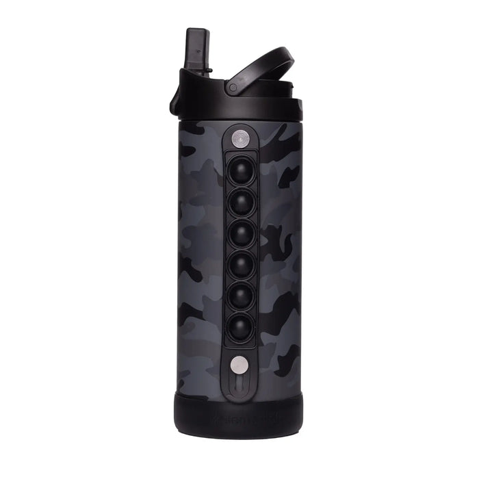 Black Camo Iconic Pop Water Bottle - 14 oz