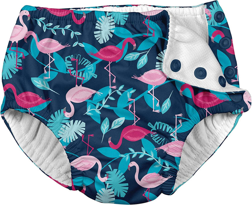 Navy Flamingo Snap Swim Diaper