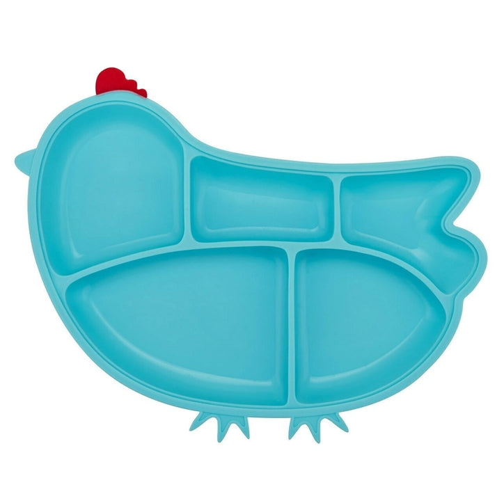 Silicone Suction Divided Plate - Chicken