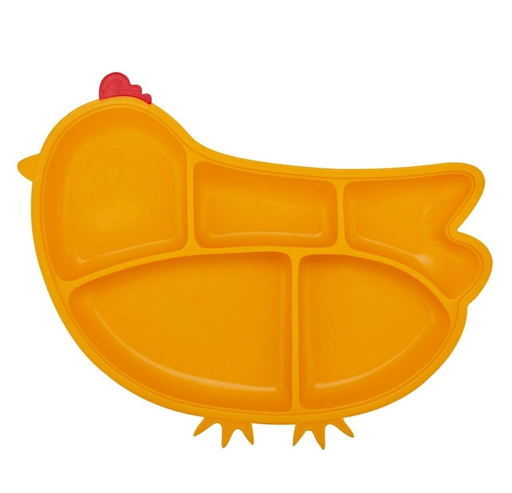 Silicone Suction Divided Plate - Chicken