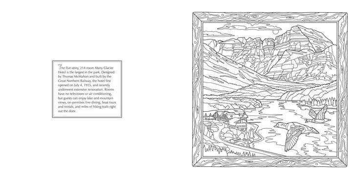 Glacier National Park Adult Coloring Book