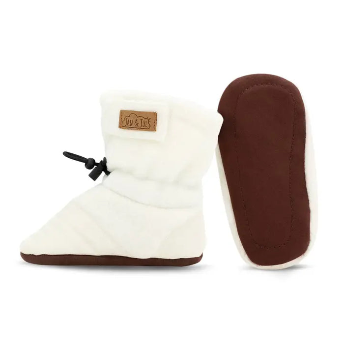 Cream Stay-Put Cozy Booties