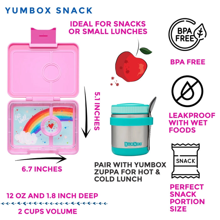 Pink Rainbow Snack Size Bento Box