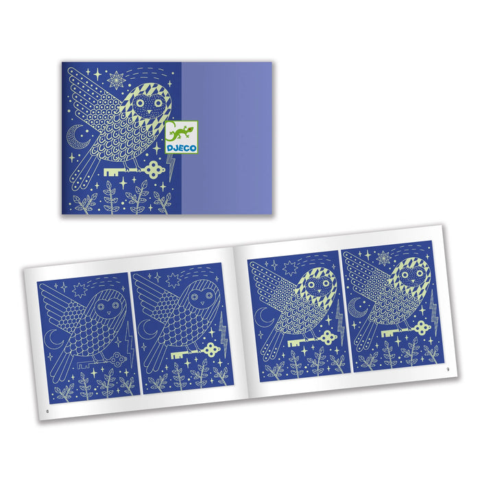 At Night Glow-in-the-Dark Scratch Card Activity Set