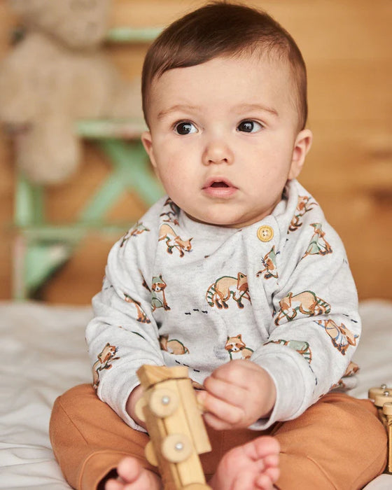 Printed Racoon Organic Cotton Top And Pant Set