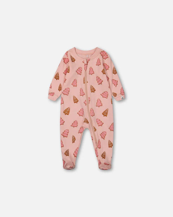 Christmas Cookies Pink Organic Cotton Footie Pajamas