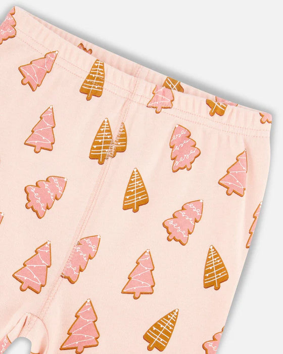 Pink Christmas Cookies Organic Cotton Two Piece Pajamas