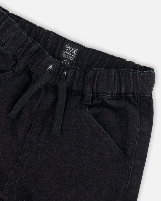 Black Denim French Terry Joggers