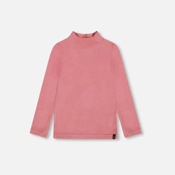 Pink Soft Brushed Mock Neck Top