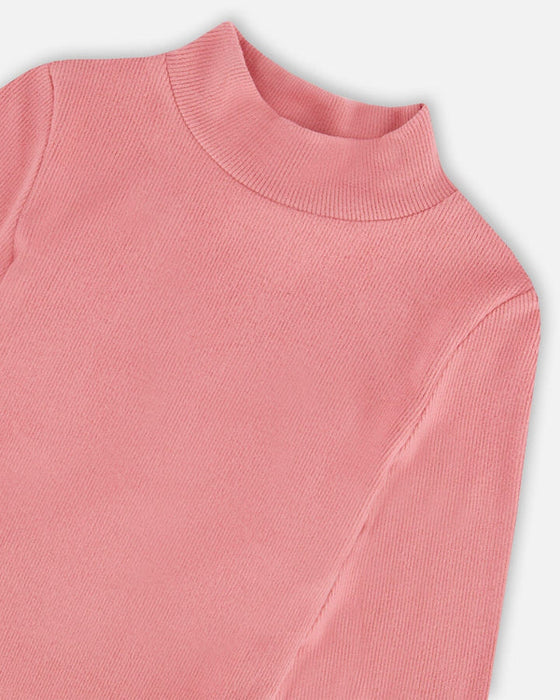 Pink Soft Brushed Mock Neck Top