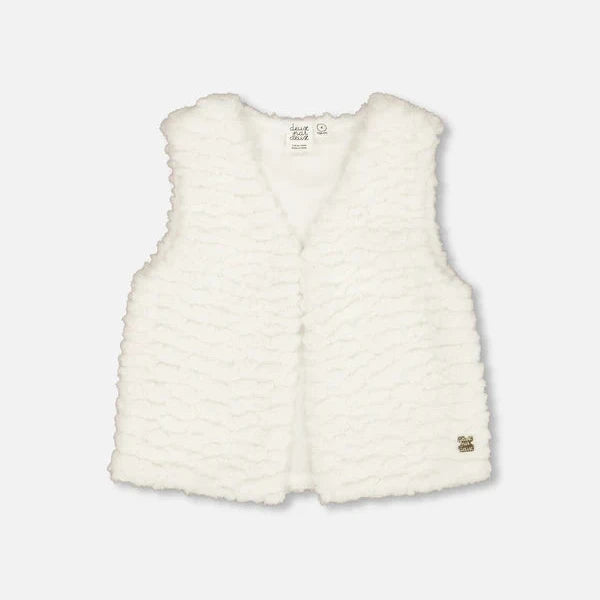 Faux Fur Vest Off White