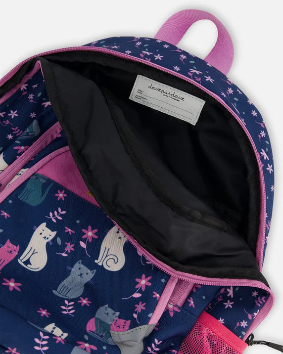 Navy Kittens Toddler Backpack