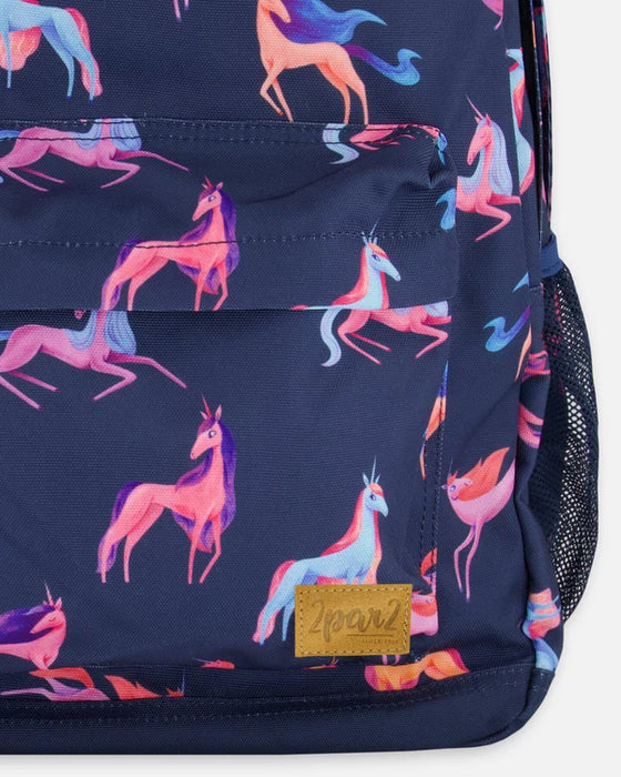 Navy Unicorns Backpack