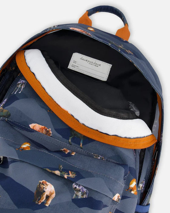 Navy Mountain Animals Backpack