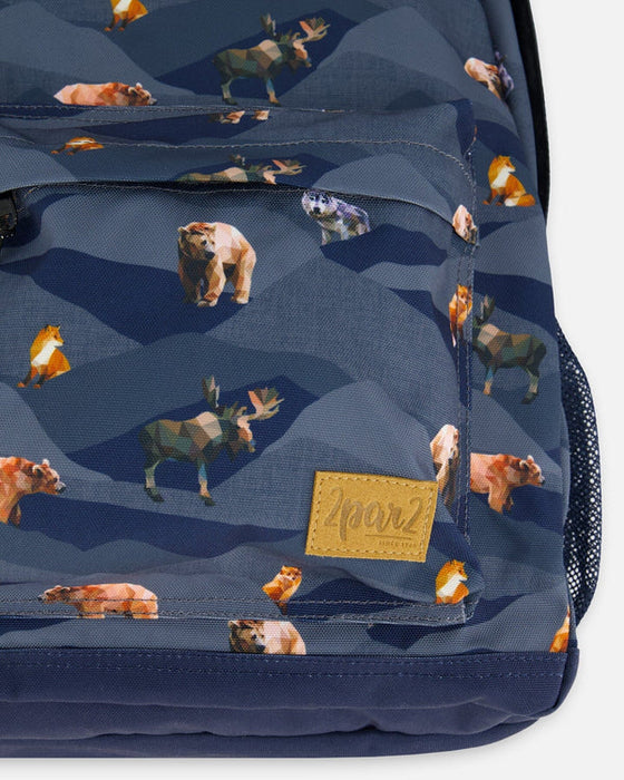 Navy Mountain Animals Backpack